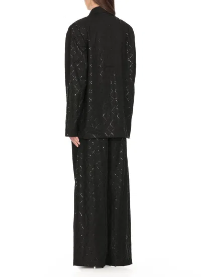 Rotate Birger Christensen Rotate Oversized Sequin-studded Blazer In Black