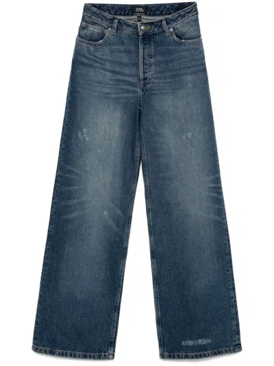 Apc A.p.c. Wide-leg High-waisted Denim Jeans In Blue