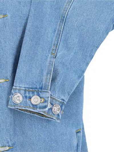 Coperni Collared Casual Jacket Studded Accents In Blue
