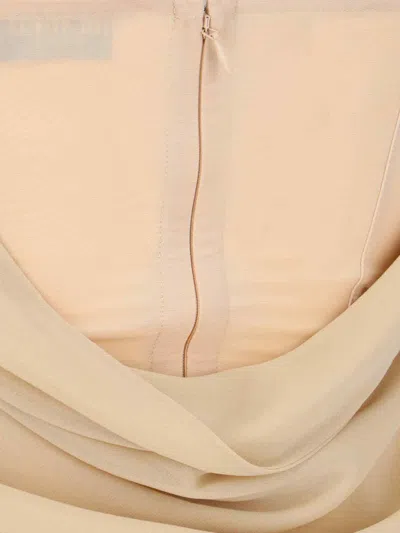 Attico Draped Cowl Neckline Spaghetti Straps In Beige
