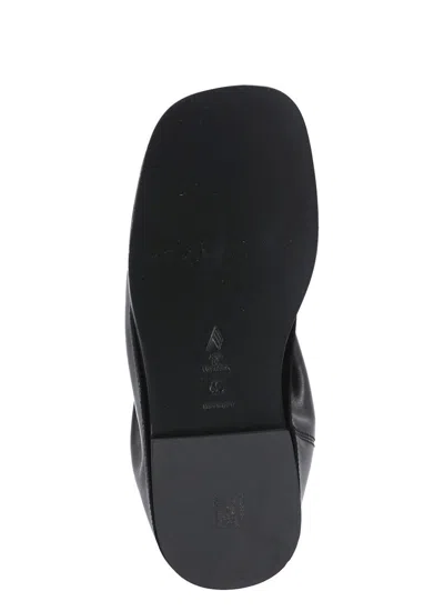 Attico 'mini Robin' Black Ankle Boots With Logo Plaque On The Rear And Pull-tab At The Heel In Black