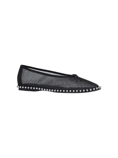Alexander Wang Lina Studded Mesh Ballet Flats In Black