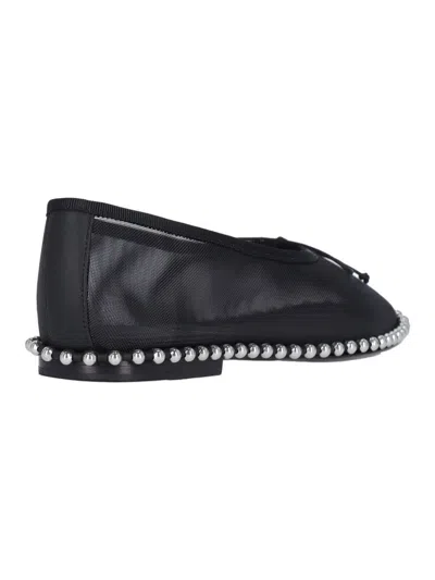 Alexander Wang Lina Studded Mesh Ballet Flats In Black