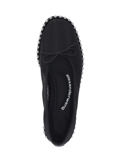 Alexander Wang Lina Studded Mesh Ballet Flats In Black