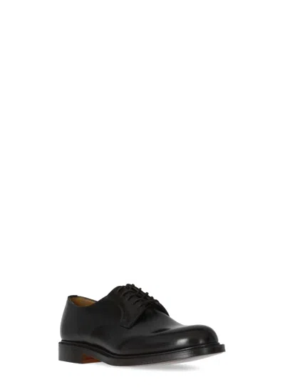 Church's Black Leather Lace Up Shoes In Black