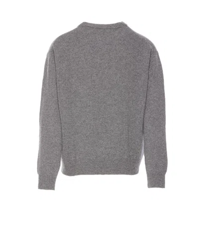 Marni Crew Neck Embroidered Detail Long Sleeves In Grey