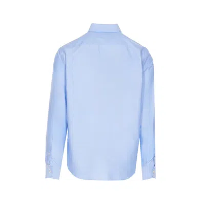 Valentino Camicia Maniche Lunghe Vlogo Signature Shirts Light Blue In Blue
