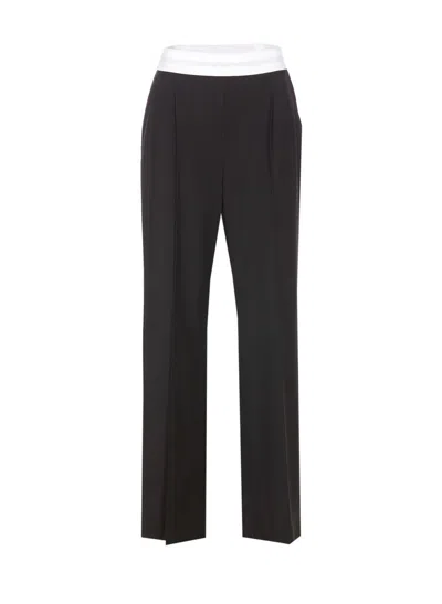 Alexander Wang Flared High Waisted Trousers With Side Pockets In Black