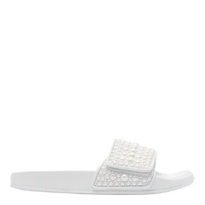 Jimmy Choo Fitz Pearl-embellished Slide Sandals In White