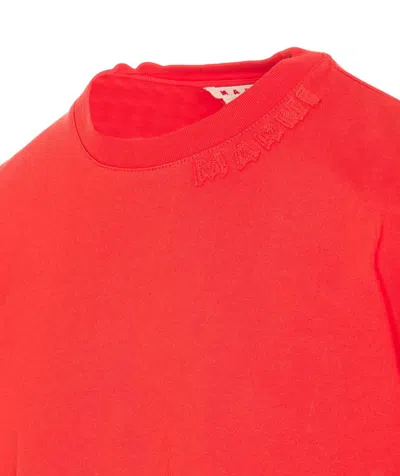 Marni Crewneck T-shirt Short Sleeves In Red