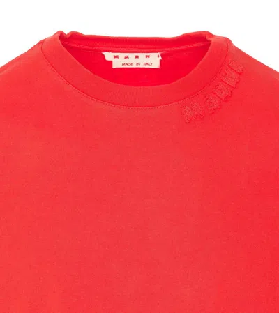 Marni Crewneck T-shirt Short Sleeves In Red