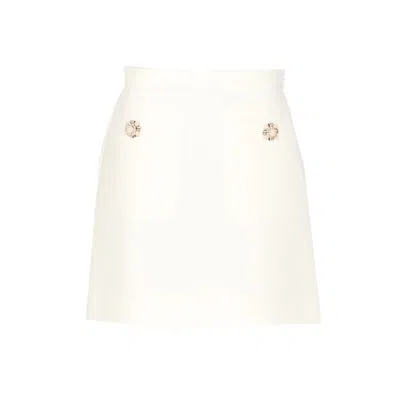 Valentino Solid Crepe Couture Skirt In White