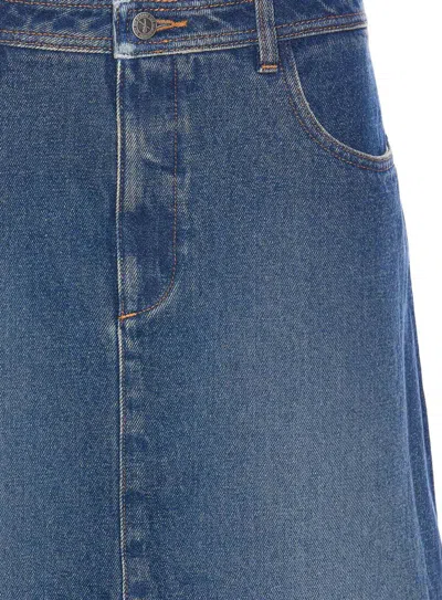 Apc 'georgia Denim Midi Skirt In In Blue