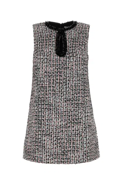 Self-portrait Black Sequin-embellished Boucl-tweed Mini Dress