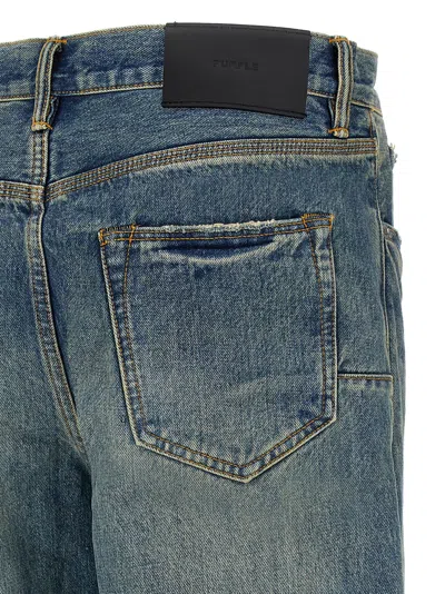 Purple Brand 'hadley Vintage' Blue Jeans With Ripped Detail On The Front And Logo Patch On The Rear