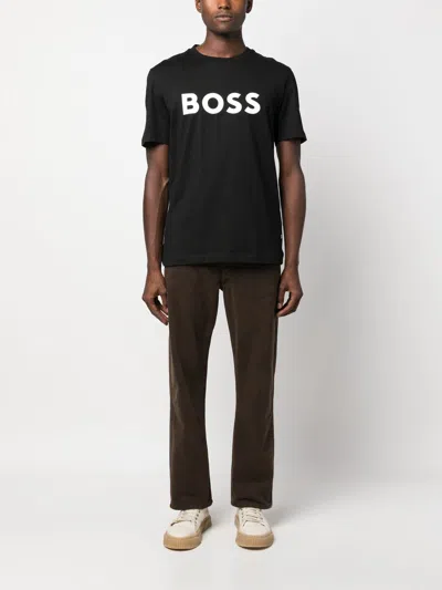 Hugo Boss Boss Tiburt Logo Graphic T-shirt In Black