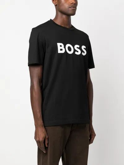 Hugo Boss Boss Tiburt Logo Graphic T-shirt In Black
