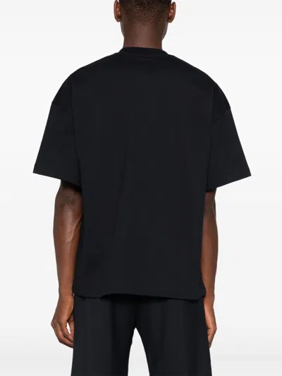 Jil Sander Cotton Jersey Logo T-shirt In Black