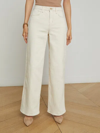 L Agence Alicent High Rise Wide Leg Jean In Macadamia In Macadamia