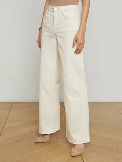 L Agence Alicent High Rise Wide Leg Jean In Macadamia In Macadamia