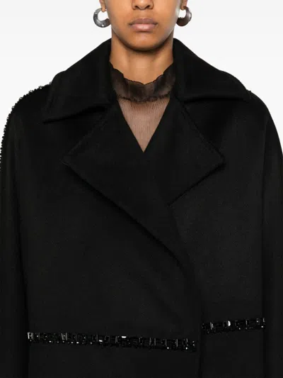 Max Mara Luxe Wool Coat Crystal Embellishment