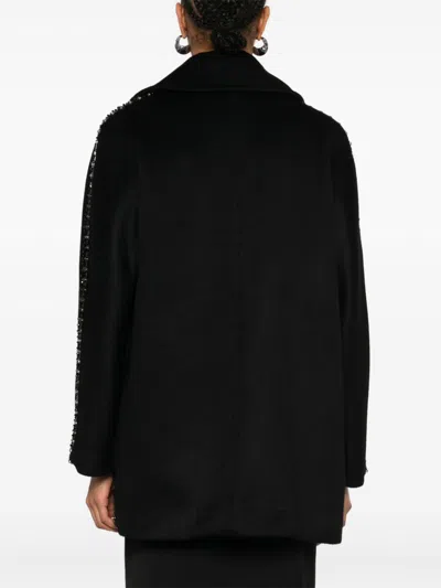 Max Mara Luxe Wool Coat Crystal Embellishment