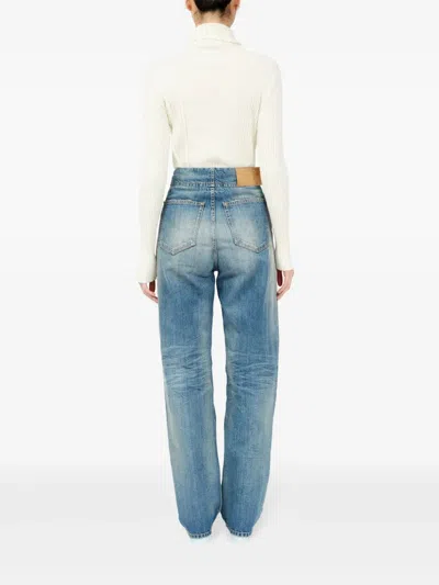 Mm6 Maison Margiela Worn-effect Jeans With Cut-out Details