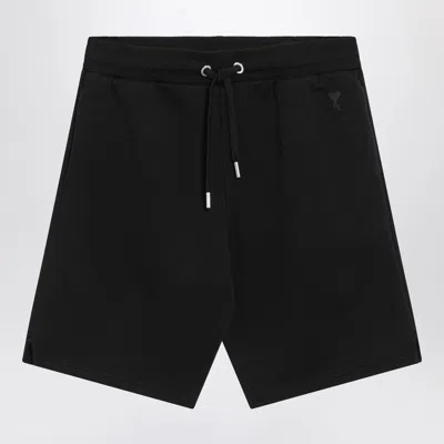Shop Ami Alexandre Mattiussi Ami Paris Black Ami De Coeur Shorts Men