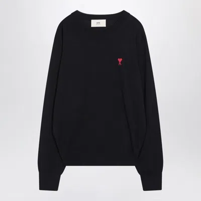 Shop Ami Alexandre Mattiussi Ami Paris Night Blue Ami De Coeur Wool Jumper Men