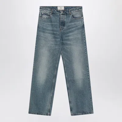 Ami Alexandre Mattiussi Ami Paris Wide Washed Denim Jeans Men In Blue