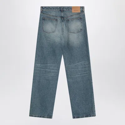 Ami Alexandre Mattiussi Ami Paris Wide Washed Denim Jeans Men In Blue
