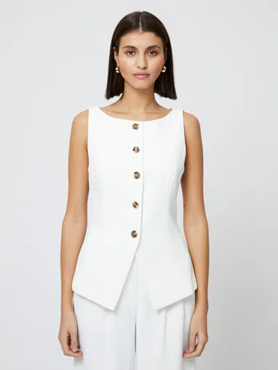 French Connection Women's Harrie Boat Neck Button-front Vest In White