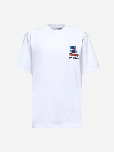 Jw Anderson J. W. Anderson Window Embroidered White Cotton T-shirt