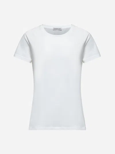 Moncler White Jersey Logo Patch T-shirt