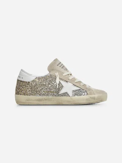 Golden Goose Super-star Classic With List Glitter Upper Suede Toe And Tongue Leather Star And Heel S