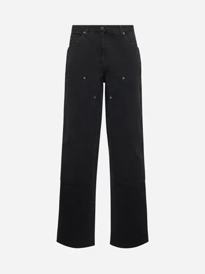 Golden Goose Women Black Denim Jeans With Patches