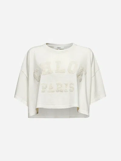 Chloé Biologic Cotton T-shirt With Frontal Logo Patch