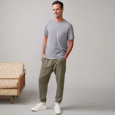 Monrow Textured Tri-blend Relaxed Pocket Crew In Granite