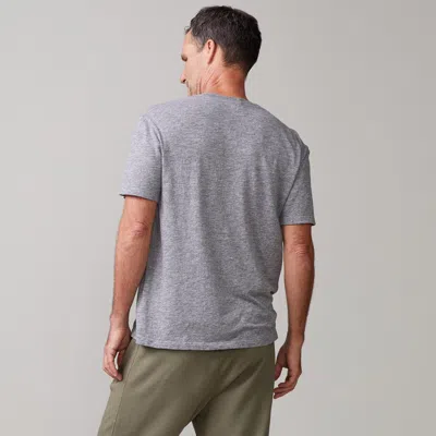 Monrow Textured Tri-blend Relaxed Pocket Crew In Granite