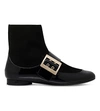 LANVIN Panelled leather and suede ankle boots