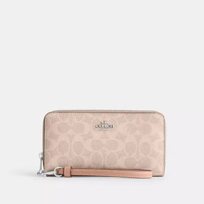 Coach Outlet Long Zip Around Wallet In Signature Canvas In Multi