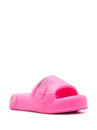 Kenzo Rubber Open Toe Slide Mules In Pink