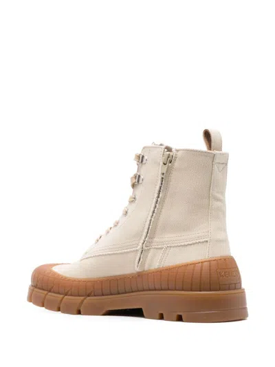 Kenzo High-top Ankle Boots Pull-tab Heel In Neutral