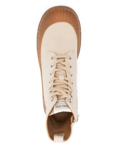 Kenzo High-top Ankle Boots Pull-tab Heel In Neutral