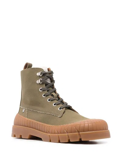 Kenzo High-top Pull-tab Round Toe Rubber Sole Boots In Green