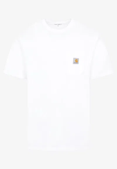 Carhartt Logo-embroidered Crew-neck T-shirt In White