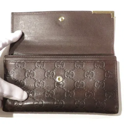 Pre-owned Gucci Dark Brown Leather Coin Purse/coin Case ()