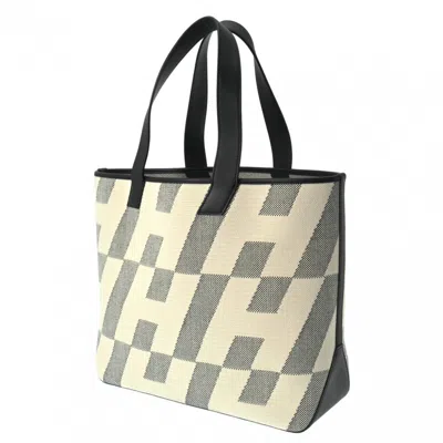 Pre-owned Hermes Black Ecru Toile H Swift Leather Tote Bag () In Black, Ecru