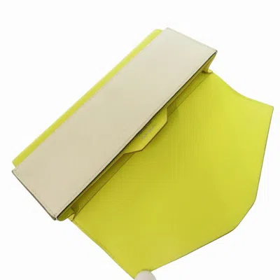 Pre-owned Hermes Lime Epsom Leather Long Wallet (bi-fold) ()