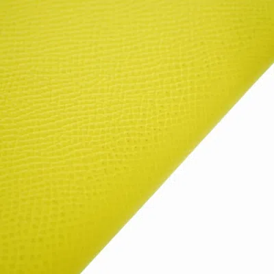 Pre-owned Hermes Lime Epsom Leather Long Wallet (bi-fold) ()